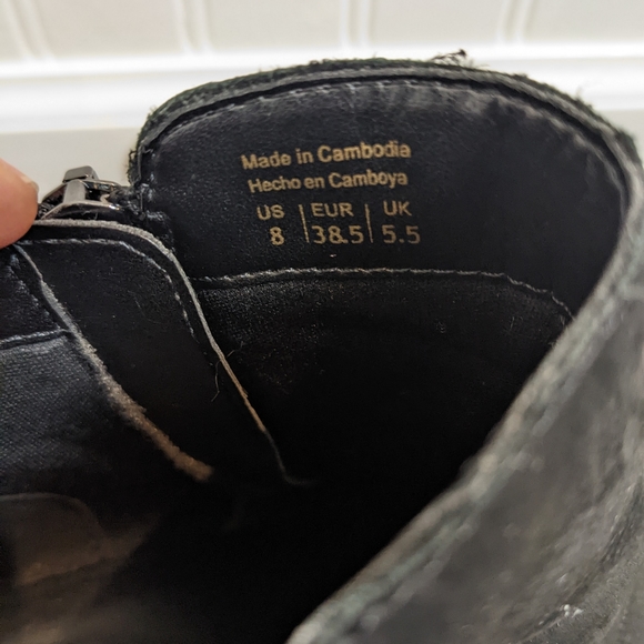 Aldo Black Suede Leather Heeled Boot Booties Shoes Size 8 - Picture 6 of 8